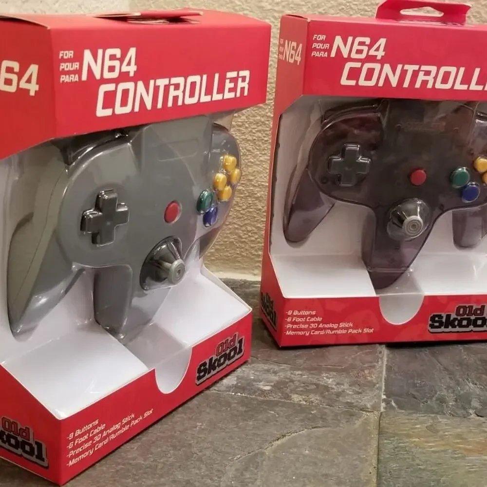 2 N64 Controllers - Grey & Atomic Purple (NEW) - Nintendo64